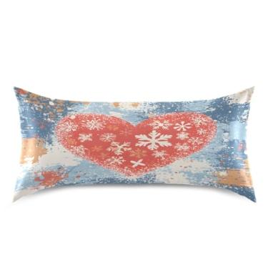 Imagem de Wassud Fronha de cetim para cabelo e pele de coração vermelho fronhas de seda lisa king size respiráveis com fecho de envelope