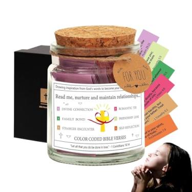 Imagem de Frasco da Bíblia, Jarro inspirador do versículo da Bíblia - Frasco de Oração,Acessórios bíblicos religiosos, versículos bíblicos codificados por cores em uma jarra, jarra cristã para mulheres, criança