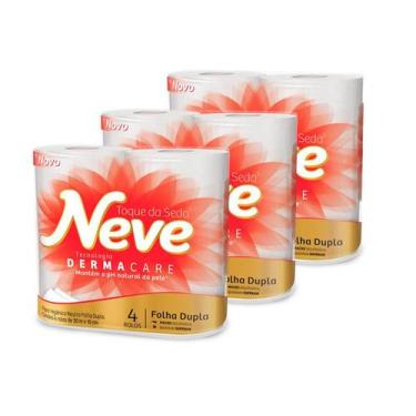 Imagem de Kit 3 Papeis Higiênico Neve Demarcare Folha Dupla com 4 Rolos de 30m