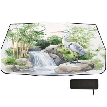 Imagem de Burbuja Guarda-sol para para-brisa de carro, guarda-chuva de para-brisa dobrável em aquarela para pássaros e bloqueio de raios UV e calor solar, adequado para caminhonete Sedan SUV na maioria dos