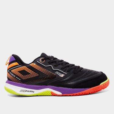 Imagem de Chuteira Futsal Umbro Pro 5 Stable Unissex, Preto, Laranja, 44