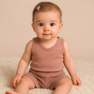 Imagem de Conjunto Infantil Verão Bebê Blusa Com Short Malha Fresca - Bebe E Cia
