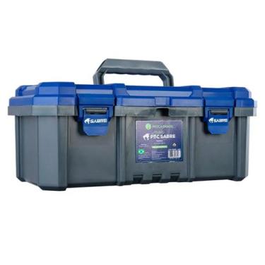 Imagem de Maleta para Pesca 15L PBC Sabre Pesca Brasil Azul e Cinza Portátil Cai