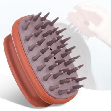 Imagem de Escova de xampu com almofada de ar, escova de cabelo seco e molhado de silicone para dentes macios, escova de limpeza do couro cabeludo para limpeza profunda, unissex portátil para uso doméstico