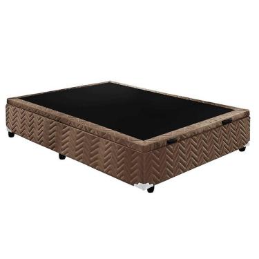 Imagem de Cama Box Baú Queen: Colchão Anatômico Paropas D33 / Ep Confort Ultra Firme + Base Brown(158X198)