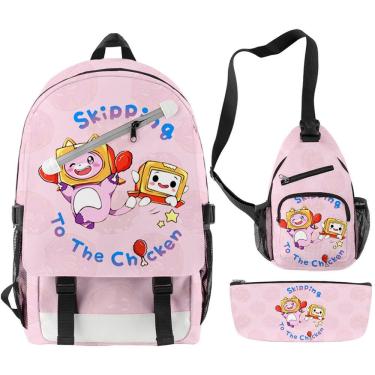 Imagem de Conjunto de mochilas LankyBoxes 3D Satchel Kids Children School 3 unidades