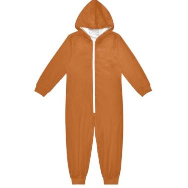 Imagem de Macacão infantil amarelo canário peça única novidade cosplay fantasia de Halloween para meninos e meninas, 5-14 anos, Chocolate, 9-11 Years