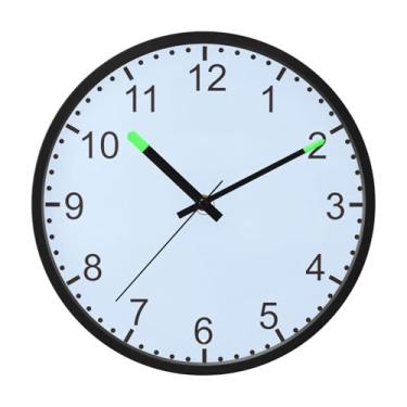 Imagem de ODAWA Relógios de parede de 30 cm elegante azul claro redondo relógio de parede operado por bateria