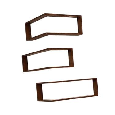 Imagem de ＫＬＫＣＭＳ Prateleira de canto de 90 graus, estante multifuncional decorativa de madeira para armazenamento, ideal para quarto, banheiro e casa, 3 Pecas