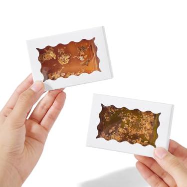 Imagem de JCXGRVC 40 caixas de sabão brancas elegantes de 8,9 x 6 x 3 cm com janela, caixas de presente de embalagem de sabão caseiro, pequenas caixas de padaria para macarons, biscoitos e doces, lembrancinhas