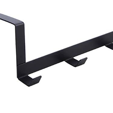 Imagem de HEEPDD Cabide de Gancho de Porta, Cabide Com Cinco Ganchos, Ideal para Entrada e de Porta de Banheiro, Ferro Forjado, Necessidades Diárias Domésticas Sem Montagem (Preto)