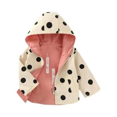 Imagem de Jaqueta Corta-vento Dupla Face Com Estampa De Bolinhas Para Meninas Pe