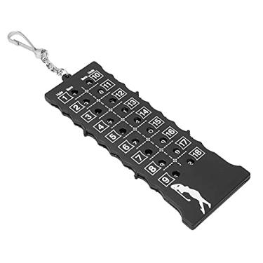 Imagem de KIMISS Placar Portátil de Plástico ABS de 18 Furos Com Corda de Contas Vermelhas - Contador de Pontuação Compacto para Treinamento e Competição (Marcador de barra (gancho) preto)