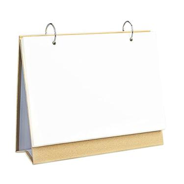 Imagem de Calendário de mesa em branco, 14 cm x 21 cm, papel espesso, 300 g/m², 30 folhas para bricolage, desenho, planejamento, exibição de fotos e anotações (marrom)