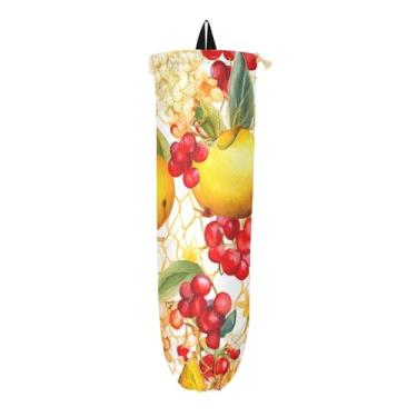 Imagem de Aquarela com suporte de sacola de supermercado de frutas, organizador de sacolas plásticas de cozinha, suporte de bolsa de supermercado