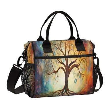 Imagem de GAIGEO Earth Tree Pequenas Bolsas Térmicas Isoladas, Lancheiras para Adultos, Lancheira para Mulheres para Trabalho