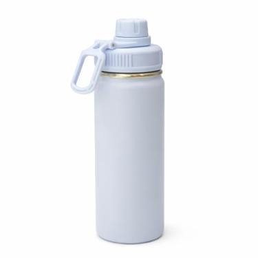 Imagem de Garrafa térmica de aço inox 780ml com alça mosquetão, tampa rosqueável e vedação em silicone