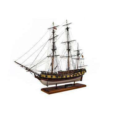 Imagem de Kit de navio modelo de cascavel de madeira Model Shipways – Corsário escala 1:64 (1780) – Nível intermediário – Peças cortadas a laser, acessórios de latão e planos completos de equipamento