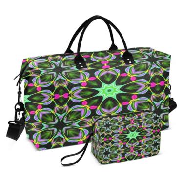 Imagem de CEBUGI Bolsa feminina acolchoada com estampa mandala, grande, bolsa de viagem de fim de semana, bolsas hospitalares para trabalho de parto e parto