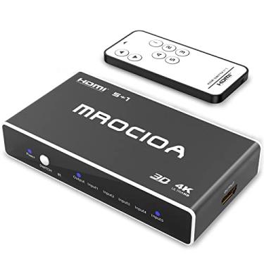 Imagem de Interruptor HDMI 4K, mrocioa 5 em 1 saída 4K e 3D HDMI Switcher Box com controle remoto, o divisor HDMI de 5 portas para Ps4 / Xbox One/Fire TV/Apple TV/Sky Box/Stb/DVD/Laptop/Blue Ray.