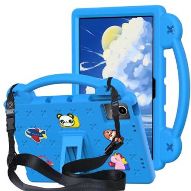 Imagem de QYiiD Capa infantil para Xiaomi Redmi Pad SE 11 polegadas, capa protetora de EVA infantil à prova de choque com alça de suporte, alça de ombro, suporte para Redmi Pad SE 11 2023, azul claro