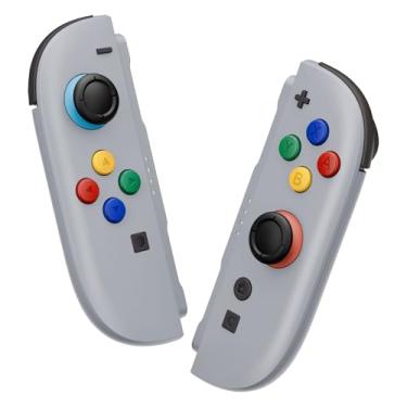 Imagem de eXtremeRate DIY Replacement Shell Buttons for Joycon 2, Custom Full Set Housing Case + Decorative Strips + Middle Bracket + Buttons for Nintendo Switch 2 Controller - Deluxe Version - New Hope Gray