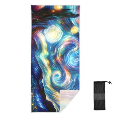 Imagem de Joitme Toalha de praia infantil Starry Night City, 76 x 152 cm, toalhas de banho infantis, toalhas de banho de pelúcia