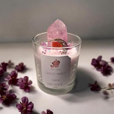Imagem de Vela de cristais para energização do ambiente com aroma confortante. Proteção e Transmutação! Quartzo Branco e Ametista (Lilás)