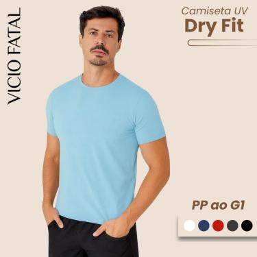 Imagem de Camiseta Masculina Dry UV Manga Curta Treino Corrida Ciclismo Básica Blusa Lisa Camisa Malhar-Masculino