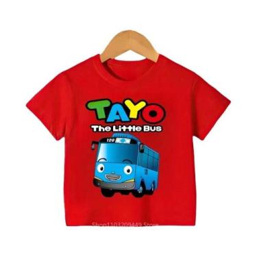 Imagem de Camisetas Infantis Kawaii Hip-hop Com Gola Redonda E Estampa De Tayo t