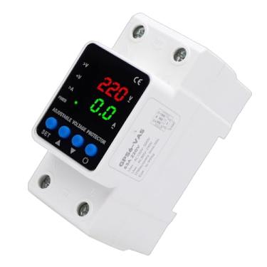 Imagem de Fockety Protetor de Tensão Ajustável, Dispositivo de Proteção de Corrente de Sobretensão de 63A Com Display LED, Reinicialização Automática, para Montagem Em Trilho DIN do Elétrico