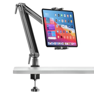 Imagem de Feising Suporte portátil para monitor – Base giratória de 360°, braço giratório alto, comporta dispositivos de 2,5 kg e 18,5 polegadas para iPad Air/Pro/Mini