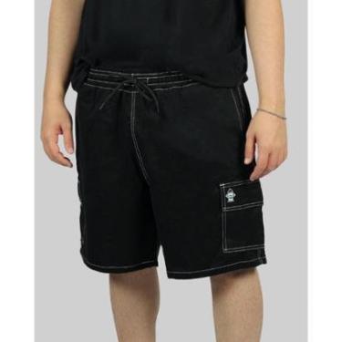 Imagem de Bermuda DR7 Street Cargo Logo Hidrante White Line - Preto-Unissex