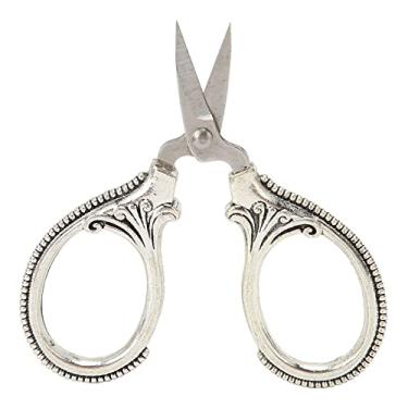 Imagem de KIMISS Adequado para Linha de Costura de Bordado Mini Tesoura retrô - Tesoura de Bolso de Aço Inoxidável Prateado Antigo para Ponto Cruz, Corte de Tecido e Artesanato DIY