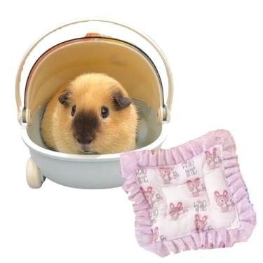 Imagem de Carrinho de bebê de porquinho-da-índia para animais de estimação, ninho portátil, refúgio confortável, gaiola de viagem espaçosa, adequada para porquinhos-da-índia, hamsters, chinchilas, planadores de