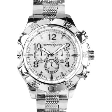 Imagem de Relógio Masculino Analógico Aço Inox Prata À Prova d Água com Corrente Pingente e Pulseira