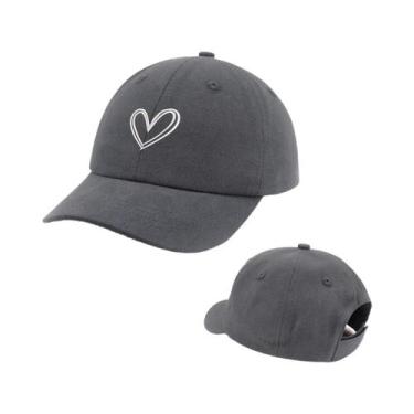 Imagem de Boné De Sol Infantil Ajustável Em Formato De Coração Com Desenho Anima