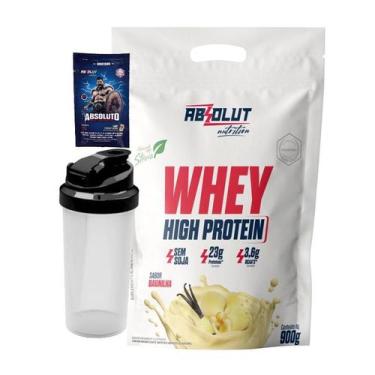 Imagem de Kit High Whey Protein 900g Com Coqueteleira Grátis PréTreino Absoluto 