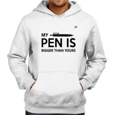 Imagem de Moletom My pen is bigger than yours - Foca na Moda, Branco, P