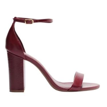 Imagem de Sandália Feminina Couro Salto Bloco Alto Isabelli Arezzo-Feminino