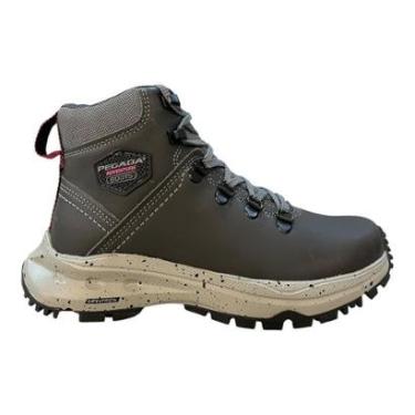 Imagem de Bota Coturno Feminino Pegada Couro Ultraconforto Impermeável Antiderrapante 250403-06 Grafite-Feminino