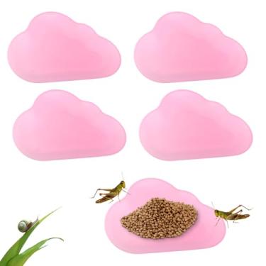 Imagem de 5 tigelas alimentadoras de invertebrados para pequenos insetos, baratas, isópodes Springtails, superworms (rosa)