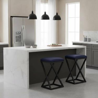 Imagem de Kit 2 Banqueta Baixa Cozinha 50 cm Balcão Bar Gourmet Corino