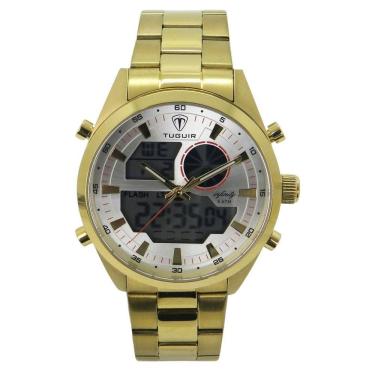 Imagem de Relógio Masculino de Aço Tuguir AnaDigi Infinity GCS-1265 Dourado e Prata