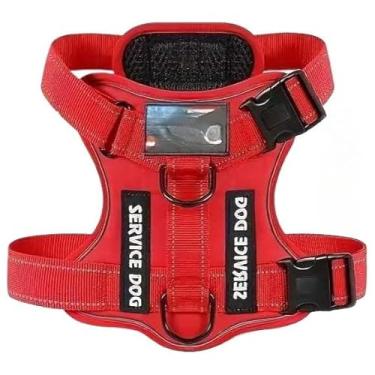 Imagem de Peitoral Com Regulagem Coleira Refletiva Cachorro Porte Medio e Grande Reforcado Confort Ajuste(Vermelho,M)