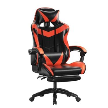 Imagem de Cadeira de Escritório e Gamer Ergonômica - Reclinável com Apoio para Pés e Rodinhas, Confortável e Funcional (VERMELHO)