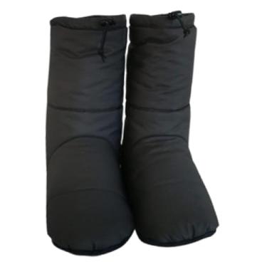 Imagem de menolana Botinhas de inverno para homens e mulheres, pantufas, meias térmicas para dormir, meias aconchegantes e quentinhas para usar em sacos de dormir, Dark Gray L