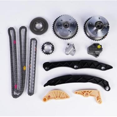 Imagem de CYCWER 24321-2G111 Kit de corrente de distribuição do motor com engrenagens de eixo de comando de admissão de escape serve para Hyundai Santa Fe Sport/Sonata/Tucson, serve para Kia Optima/Sorento