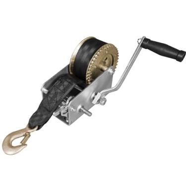 Imagem de Jack Boss Guincho manual, capacidade de tração de 544 kg, guincho de reboque de barco manivela de corda resistente com alça de poliéster de 26,3 m, guincho de manivela manual operado manualmente para