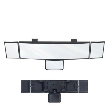Imagem de Espelho retrovisor panorâmico, espelho retrovisor grande | carro, panorâmico amplo angular convexo, acessórios automotivos universais para caminhão, carro, SUV